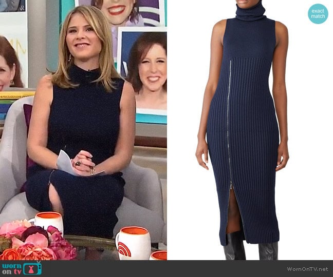 Zippered Knit Dress by Maryling worn by Jenna Bush Hager  on Today