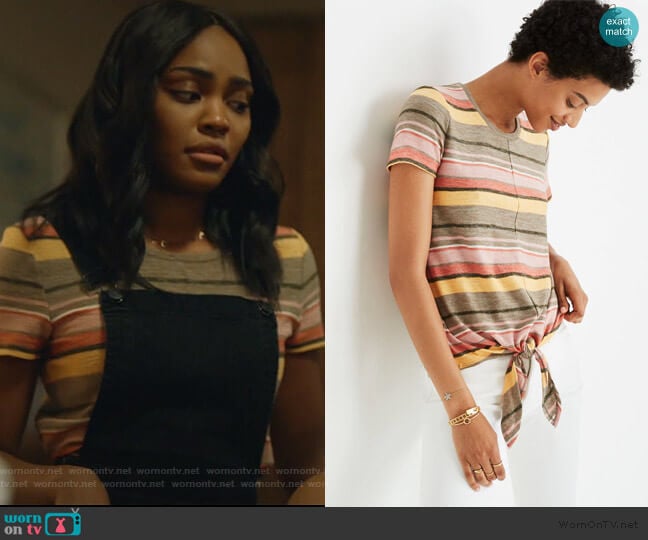 Texture & Thread Modern Tie-Front Top by Madewell worn by Jennifer Pierce (China Anne McClain) on Black Lightning