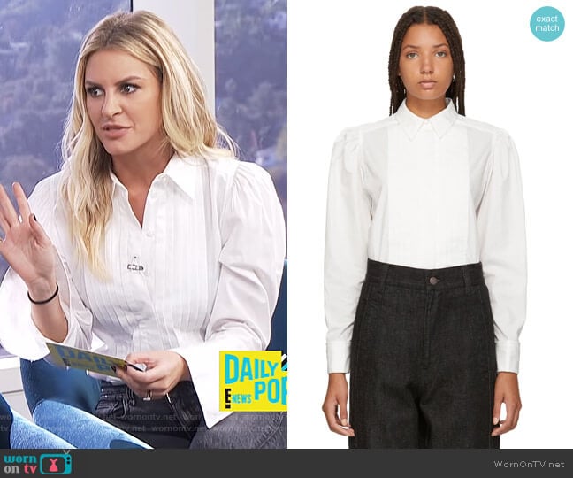 White Topstitched Shirt by Marc Jacobs worn by Morgan Stewart on E! News