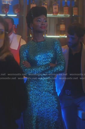 Monica's sequin long sleeve dress on Dynasty