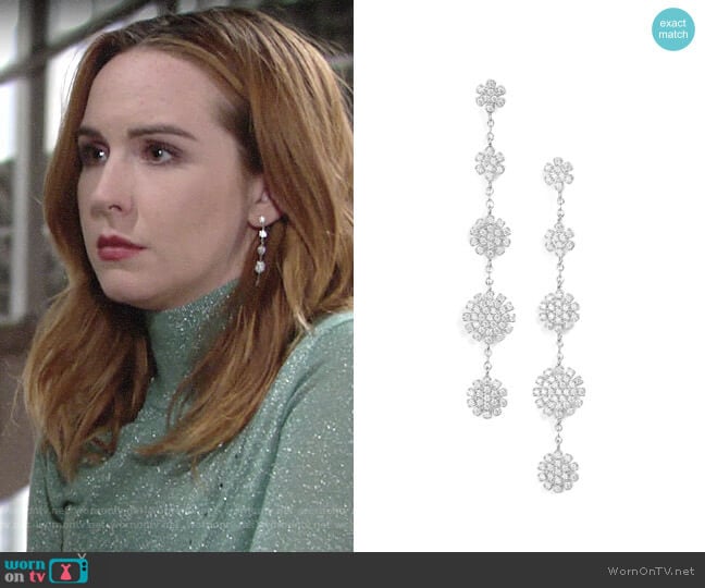 Nordstrom Pavé Starburst Drop Earrings worn by Mariah Copeland (Camryn Grimes) on The Young and the Restless