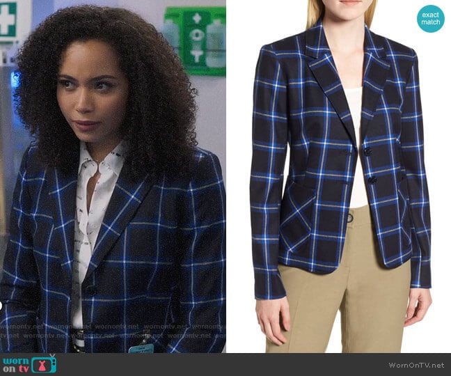 Nordstrom Signature Plaid Blazer worn by Macy Vaughn (Madeleine Mantock) on Charmed