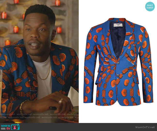 Joshua Blazer-Love Chain by Ohema Ohene worn by Jeff Colby (Sam Adegoke) on Dynasty