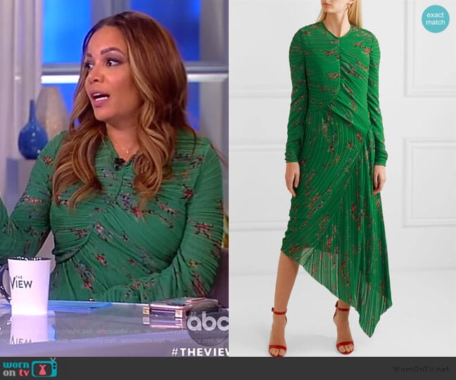 Teresa Micro Pleat Floral Print Dress by Preen By Thornton Bregazzi worn by Sunny Hostin  on The View
