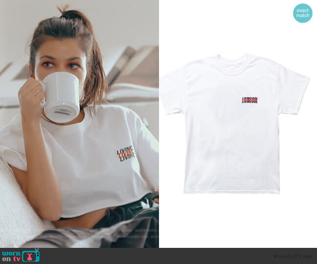 World Print Tee by Popup Concepts worn by Kourtney Kardashian  on Keeping Up with the Kardashians