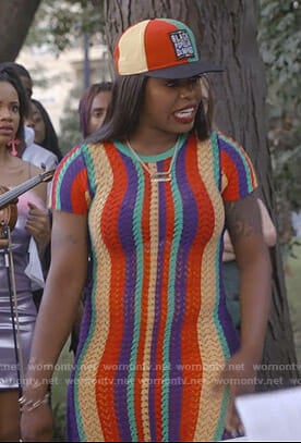 Porsha's multicolor striped crochet dress on Empire