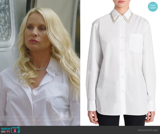 Jewel Collar Shirt by Prada worn by Alexis Carrington (Elaine Hendrix) on Dynasty