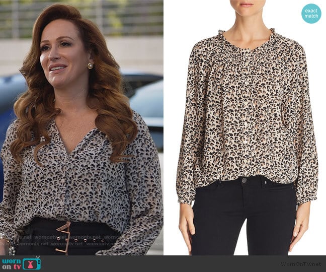 Leopard-Printed Silk Top by Rebecca Taylor