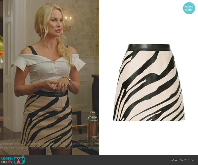 Zebra Print A-line Skirt by Roberto Cavalli worn by Alexis Carrington (Elaine Hendrix) on Dynasty