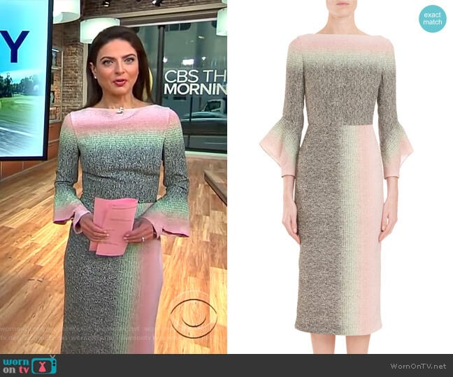 Goodwin Dress by Roland Mouret worn by Bianna Golodryga on CBS Mornings