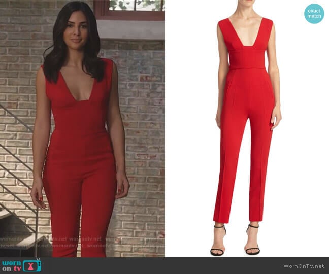 Lowle Plunging Jumpsuit by Roland Mouret worn by Nina (Camila Banus) on Star