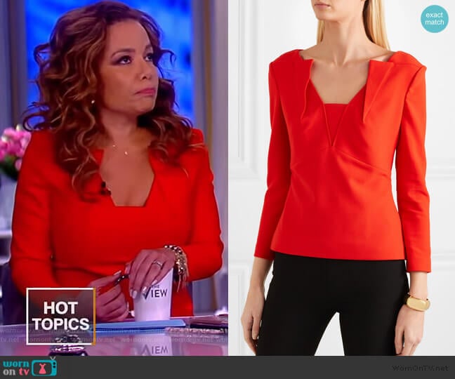 Strand crepe top by Roland Mouret worn by Sunny Hostin on The View