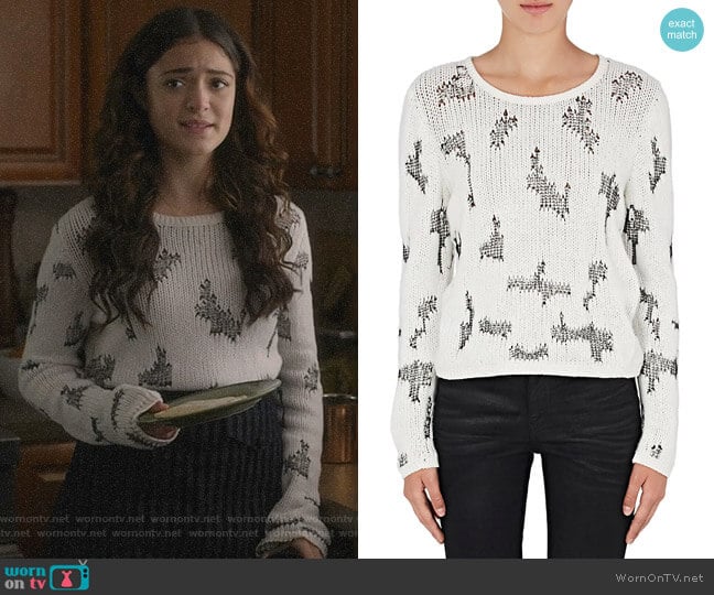 Stitch-Inset Cashmere Sweater by Saint Laurent worn by Olive Stone (Luna Blaise) on Manifest