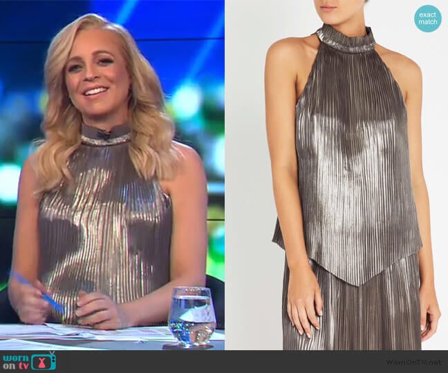 Gold Crush Top by Sass & Bide worn by Carrie Bickmore on The Project