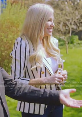 Stephanie’s white striped blazer on The Real Housewives of Dallas