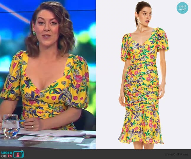 Wornontv Gorgis Yellow Floral V Neck Dress On The Project Gorgi