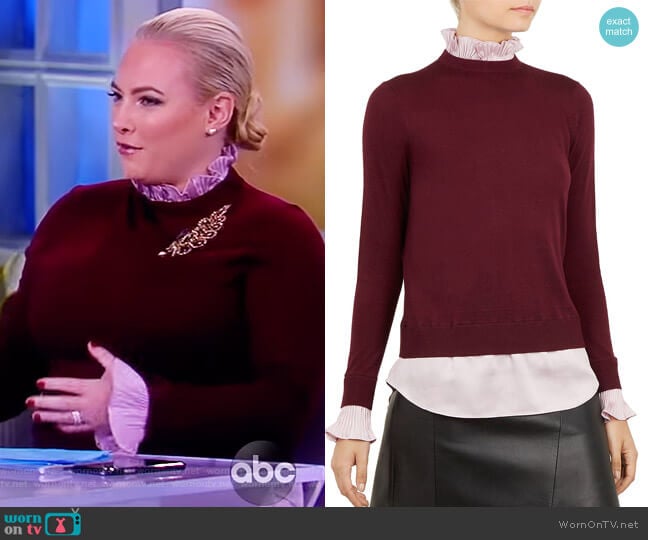 Kaarina Layered-Look Sweater by Ted Baker worn by Meghan McCain on The View