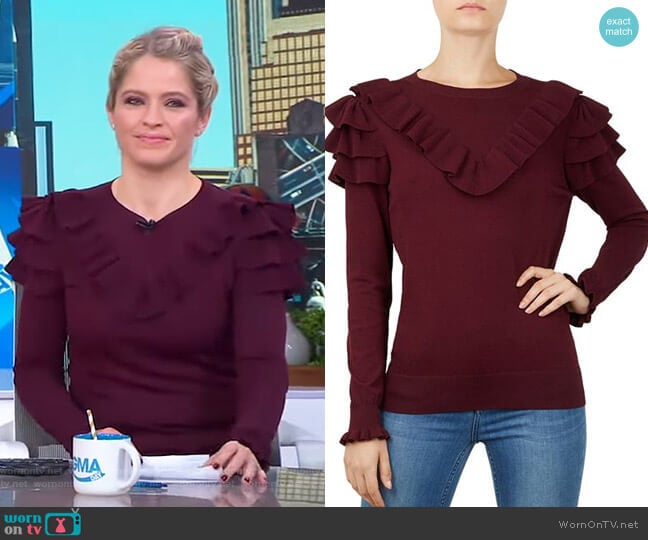 Yowsie Sweater by Ted Baker worn by Sara Haines on Good Morning America