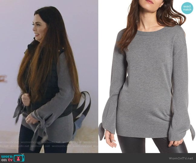 Tie Sleeve Sweater by Trouve worn by D’Andra Simmons on The Real Housewives of Dallas