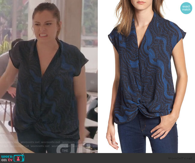 Twist Front Knot Top by Trouve worn by Rebecca Bunch (Rachel Bloom) on Crazy Ex-Girlfriend