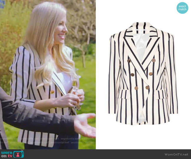 Empire Blazer by Veronica Beard worn by Stephanie Hollman on The Real Housewives of Dallas