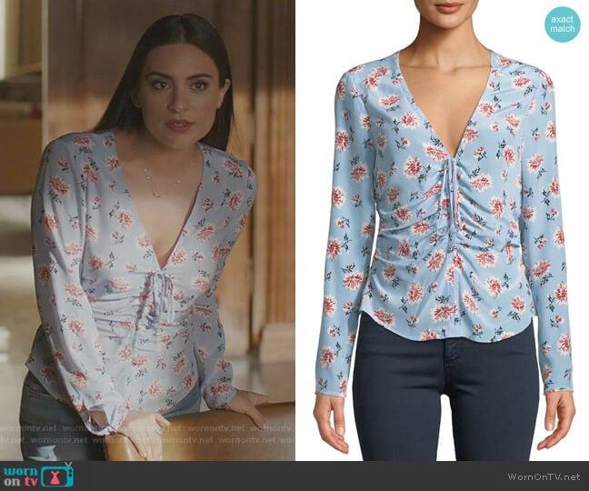 Maisle Blouse by Veronica Beard worn by Cristal Jennings (Daniella Alonso) on Dynasty