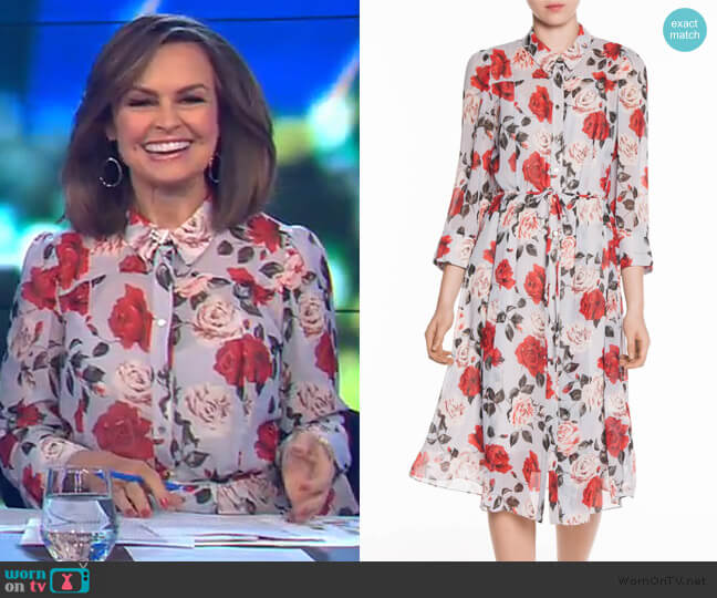 Vivid Rose Midi Shirt Dress by Veronika Maine worn by Lisa Wilkinson on The Project