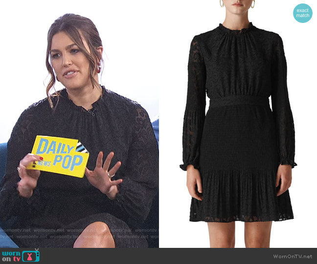 Animal Devoré Pleated Dress by Whistles worn by Carissa Loethen Culiner on E! News