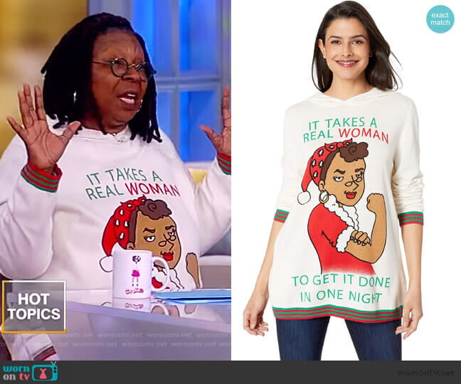 It Takes A Real Woman Sweater by Whoopi worn by Whoopi Goldberg on The View