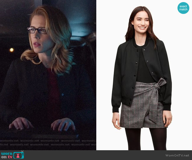 Wilfred Poussin Bomber worn by Felicity Smoak (Emily Bett Rickards) on Arrow