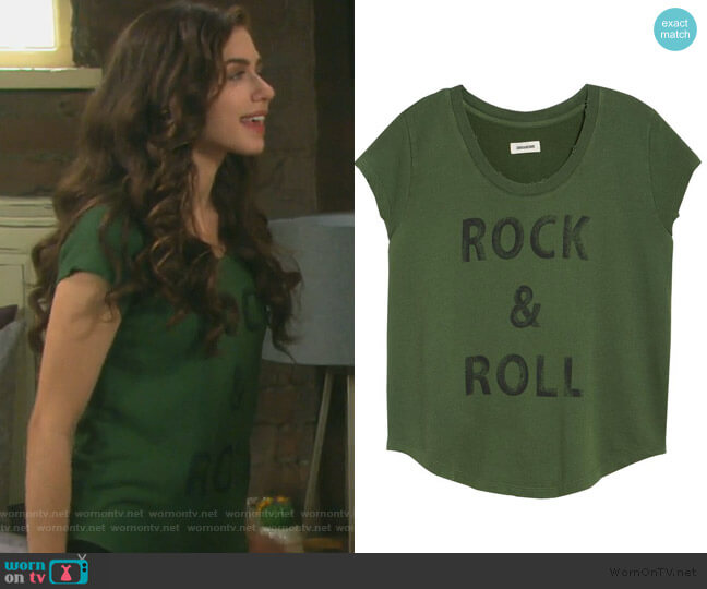 Walk Lin T-Shirt by Zadig & Voltaire worn by Ciara Brady (Victoria Konefal) on Days of our Lives