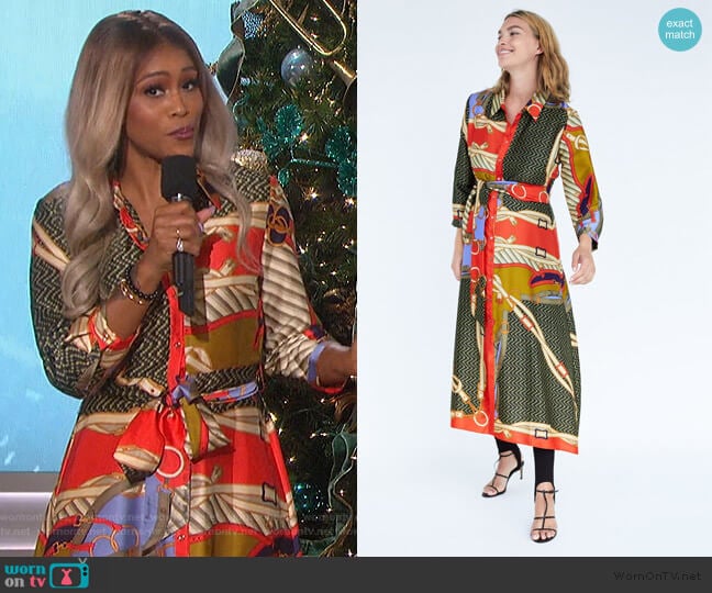 Belt Print Tunic by Zara worn by Eve on The Talk