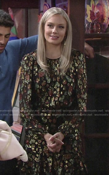 WornOnTV: Abby’s metallic floral dress on The Young and the Restless ...