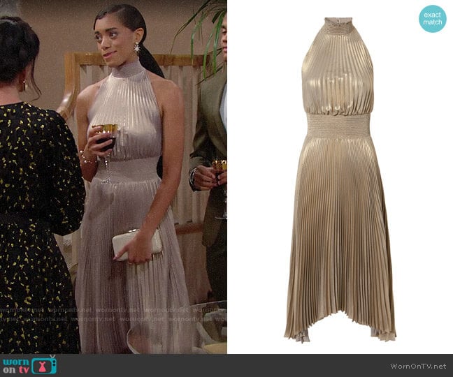 ALC Renzo Dress worn by Zoe (Kiara Barnes) on The Bold and the Beautiful