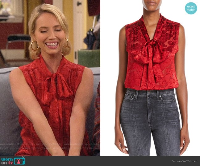 Alice + Olivia Arie Blouse worn by Mandy Baxter (Molly McCook) on Last Man Standing