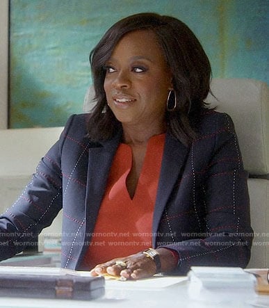 Annalise’s black checked blazer on How to Get Away with Murder