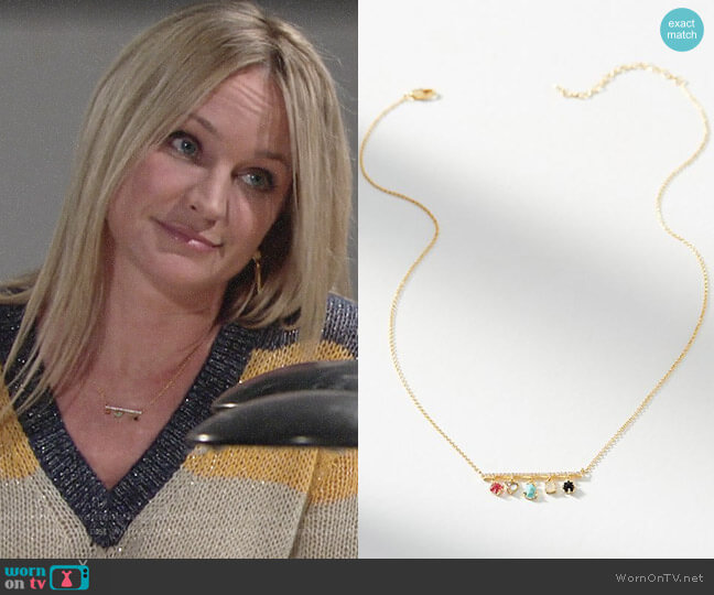Anthropologie Charlize Charm Necklace worn by Sharon Newman (Sharon Case) on The Young & the Restless