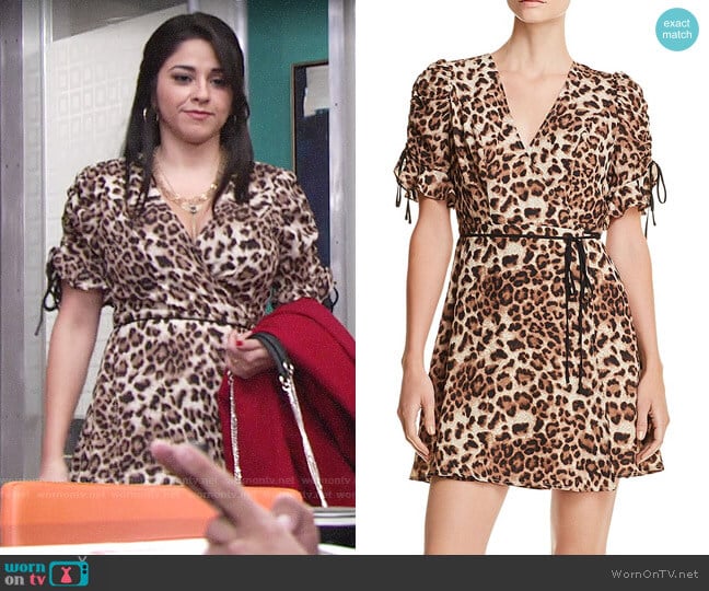 Aqua Leopard Print Wrap Dress worn by Mia Rosales (Noemi Gonzalez) on The Young and the Restless