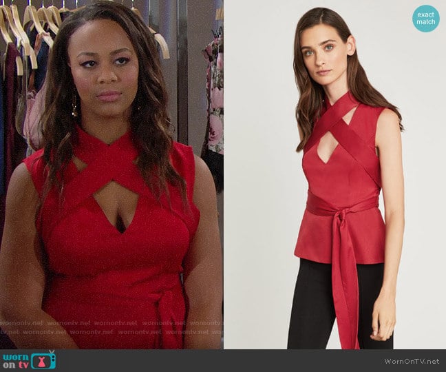 WornOnTV: Emma’s red criss-cross top on The Bold and the Beautiful ...