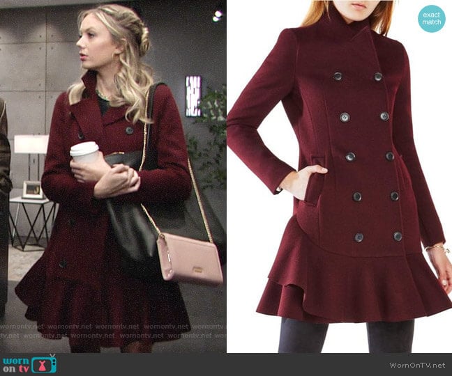 Bcbgmaxazria Talia Coat worn by Abby Newman (Melissa Ordway) on The Young and the Restless