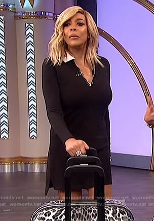 Wendy’s black long sleeve polo dress on The Wendy Williams Show