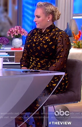 Meghan’s black sheer floral dress on The View
