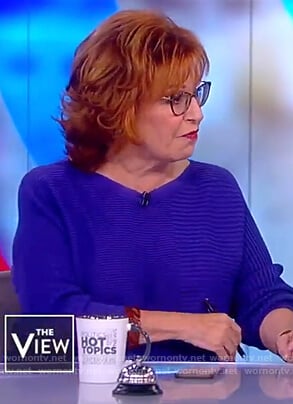 Joy’s blue ribbed sweater on The View