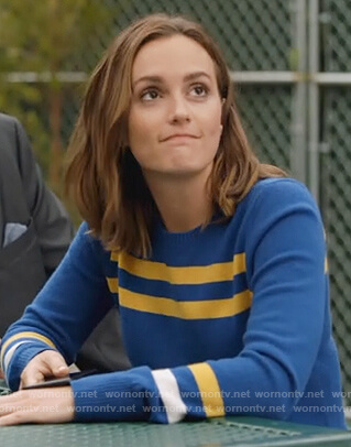 Angie’s blue striped sweater on Single Parents