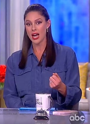 Abby’s blue utility jumpsuit on The View