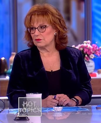 Joy's blue velvet jacket on The View