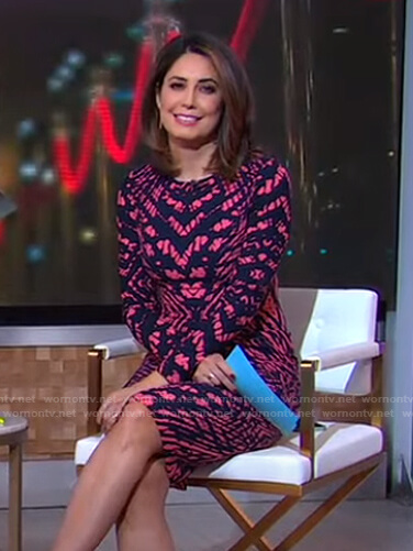 Cecilia’s navy and pink tie-dye dress on Good Morning America