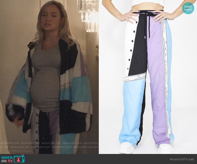 Sky Crinkly Paneled Joggers by Jaded London  worn by Star Davis (Jude Demorest) on Star