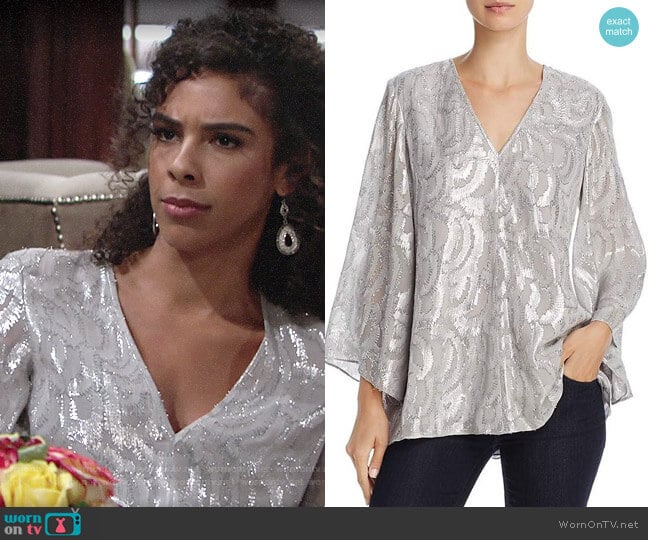 Elizabeth and James Ariel Top worn by Kerry Johnson (Alice Hunter) on The Young and the Restless