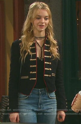 Claire’s black military jacket on Days of Our Lives